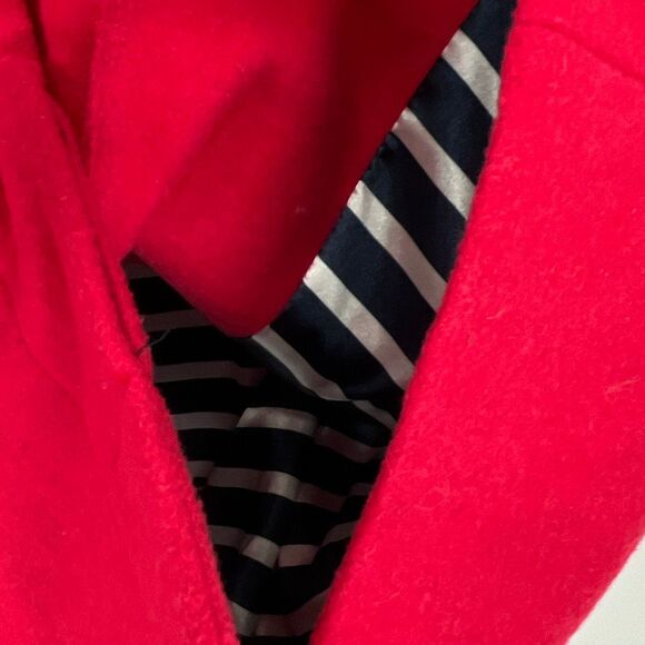 OLD NAVY Women’s Wool-Blend Coat Med Red Lined Patch Pockets Minimalist Style - Picture 15 of 15